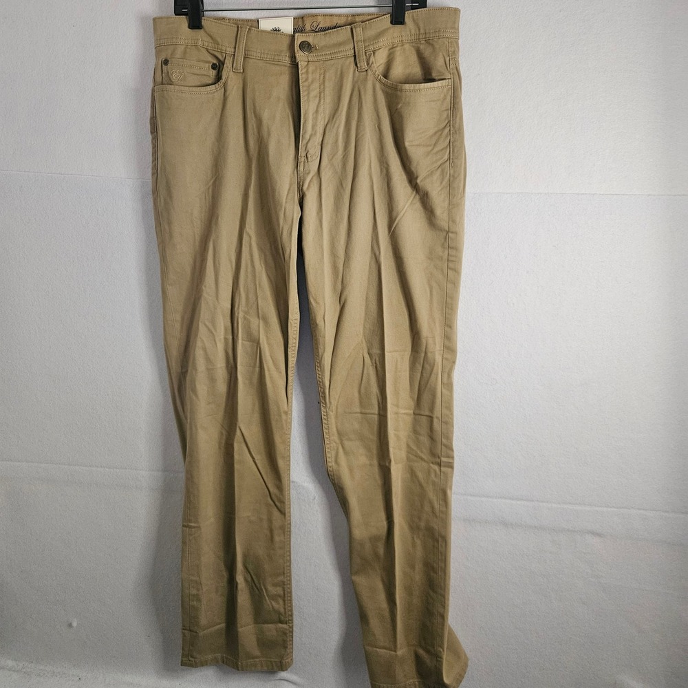 English Laundry Mens 5-Pocket Pants Sand Dune Khaki 34x30 Cotton Stretch 1291272